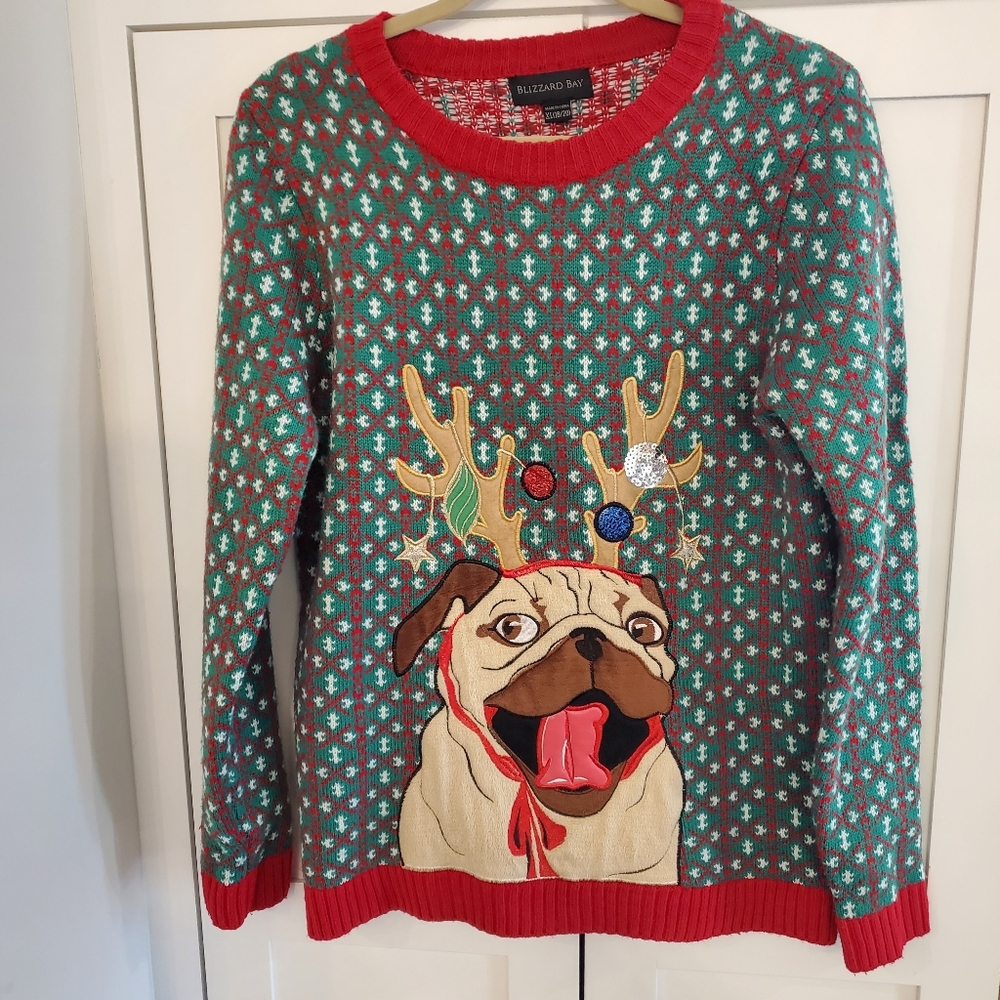 Festive Pug Christmas Sweater